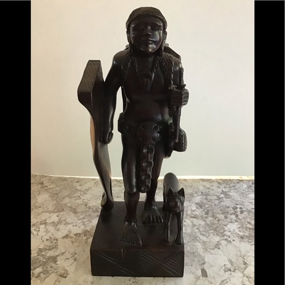 Vintage Tribal Hunter with Dog Gorgeous Details - Picture 1 of 8